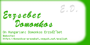 erzsebet domonkos business card